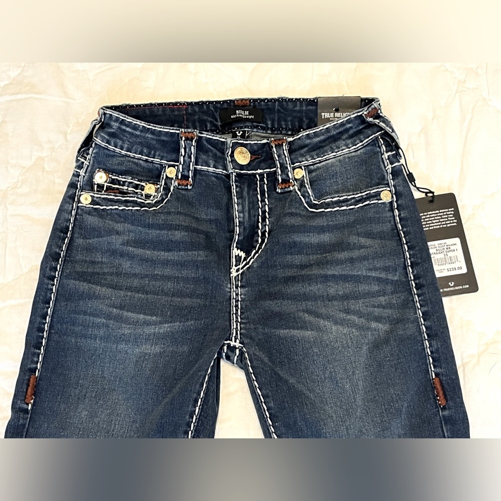 NWT! True Religion Super T Stitch Straight Jean - W25 L33